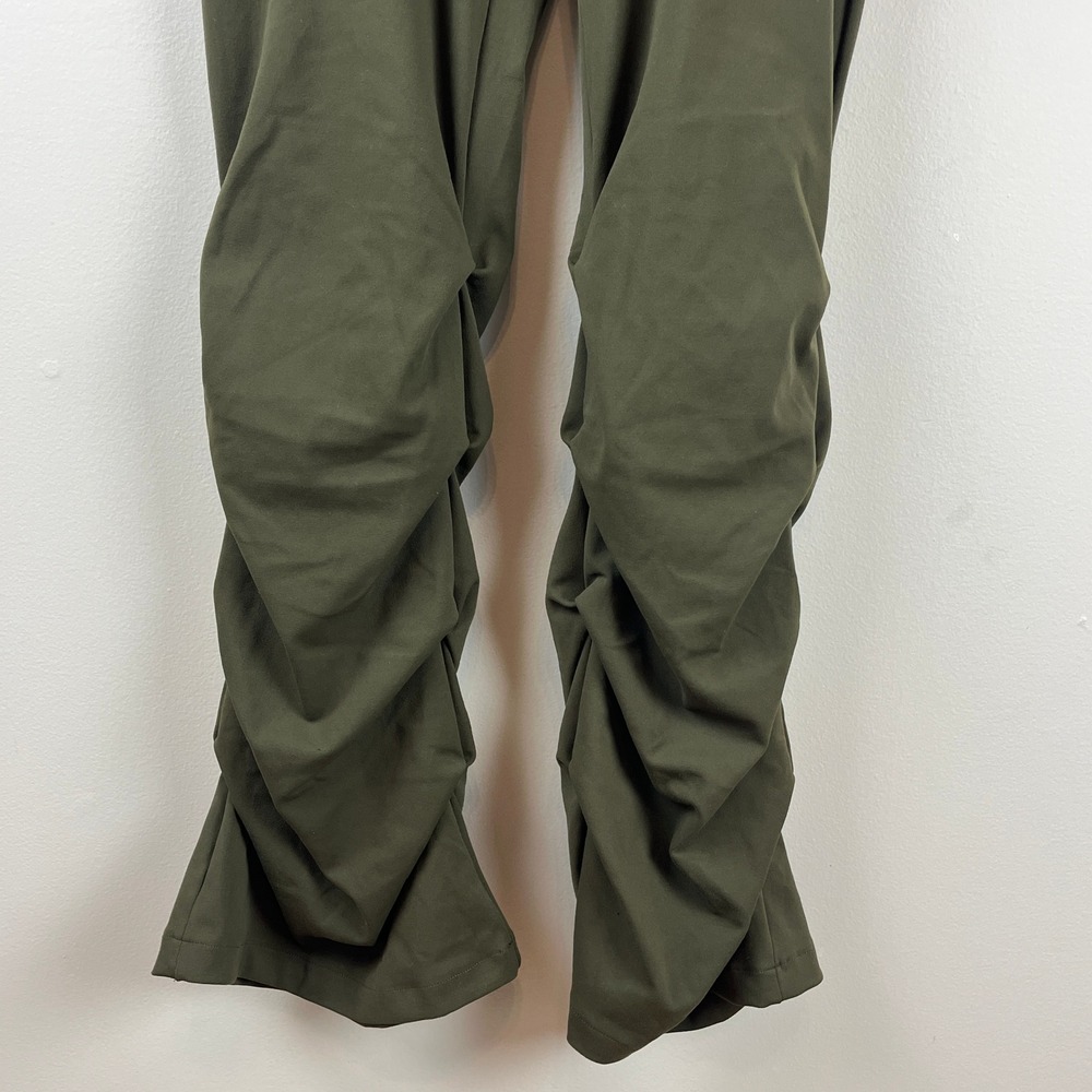 2/$30 New EcoCloudful Fabric Layered Ruched Flare Pants Lone Pine Green Medium - Picture 8 of 12